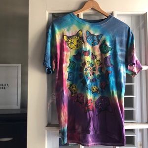 Colorful tie dye cat shirt